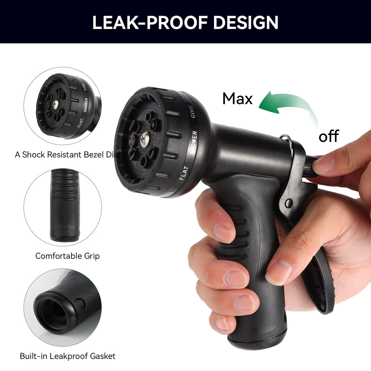 AnyEasy lightweight ABS design reduces wrist strain during watering.