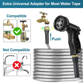 AnyEasy hose features 10-function nozzle for versatile watering options around the yard.