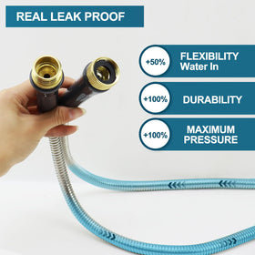 AnyEasy hose with brass fittings ensures secure connections and leak-free operation.