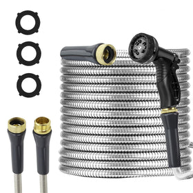 AnyEasy stainless steel garden hose with a durable body for long-lasting outdoor use.