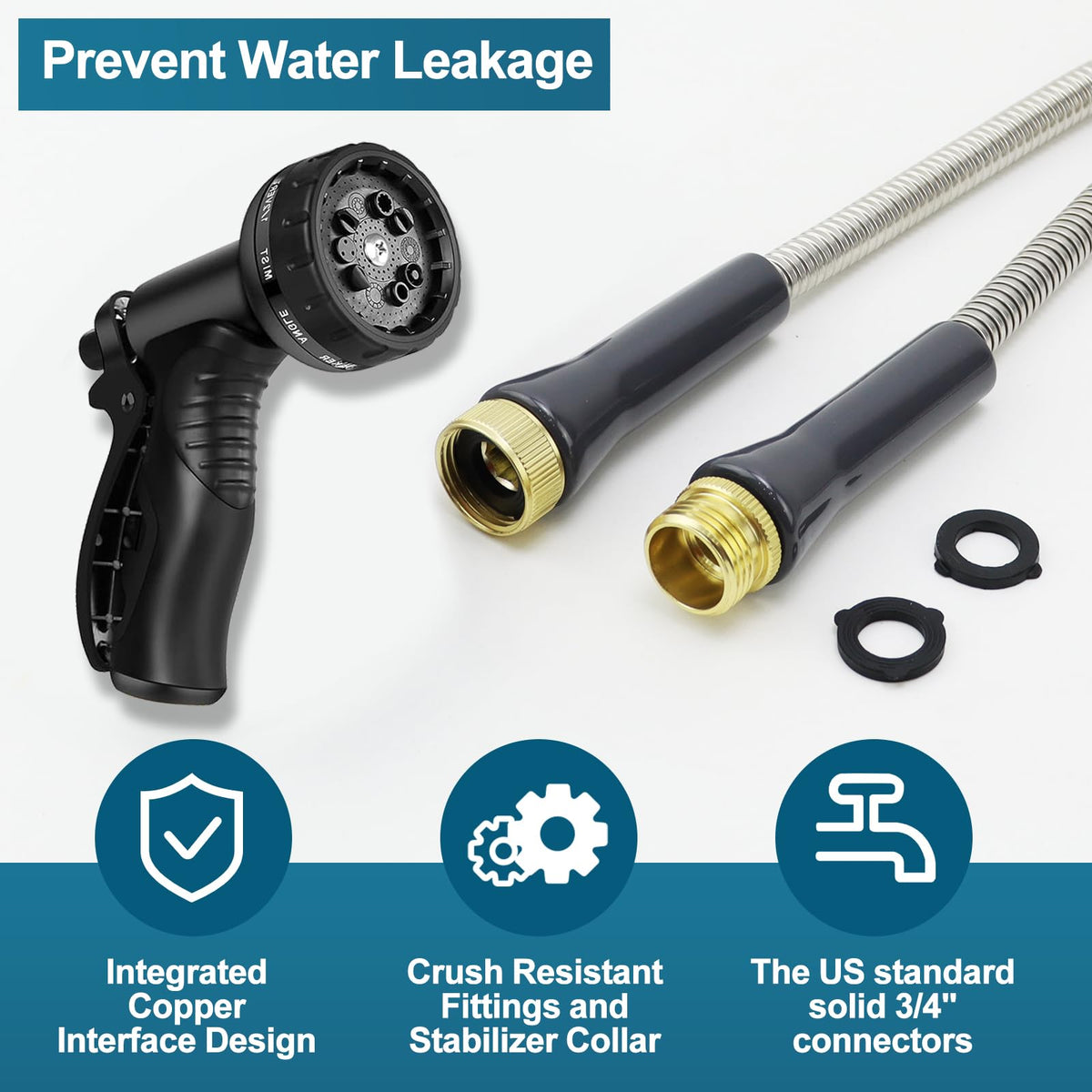 AnyEasy hose with kink-free spiral design keeps water flow steady during gardening.