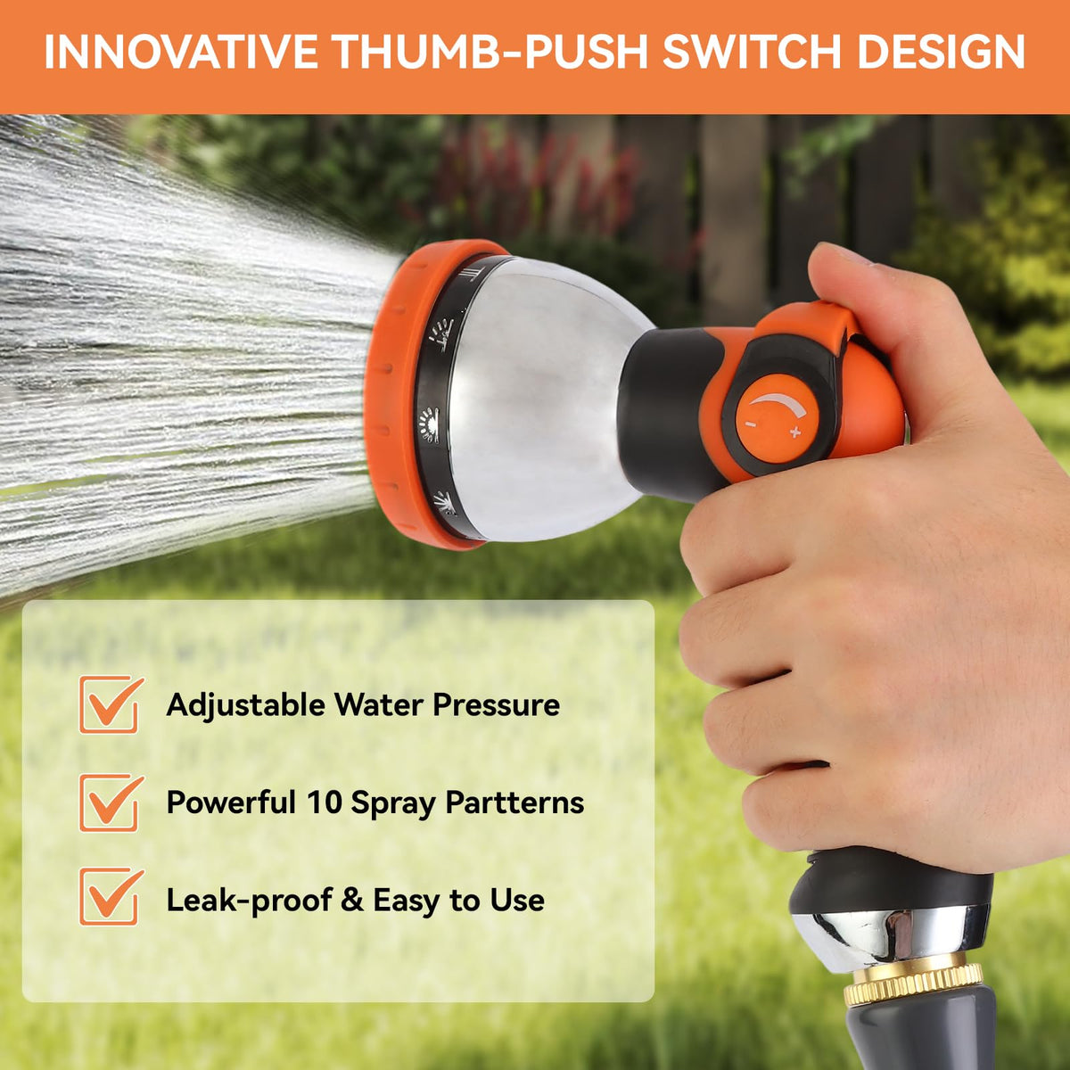 AnyEasy wide-application nozzle suitable for pets, gardens, cars, and cleaning.