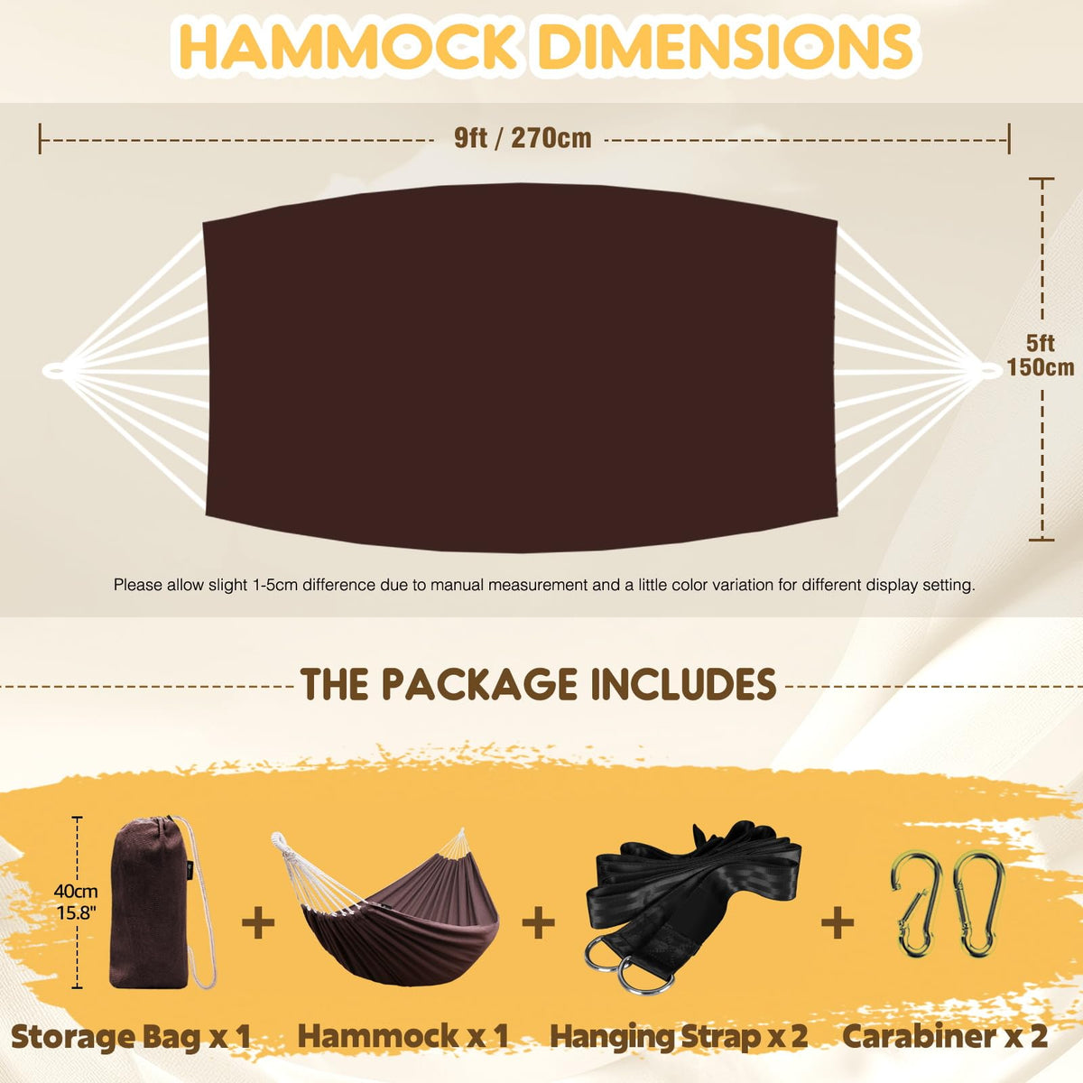 ANYOO anti-rollover design hammock demonstrates flat sleeping surface