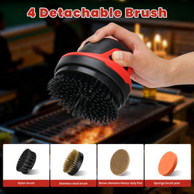 Anysigma grill brush delivers high-torque 230 RPM scrubbing to cut grease.