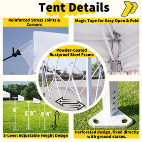 Anytree Anytee-10x10 canopy fabric-210d emphasizes durable, water-resistant material for outdoor use.