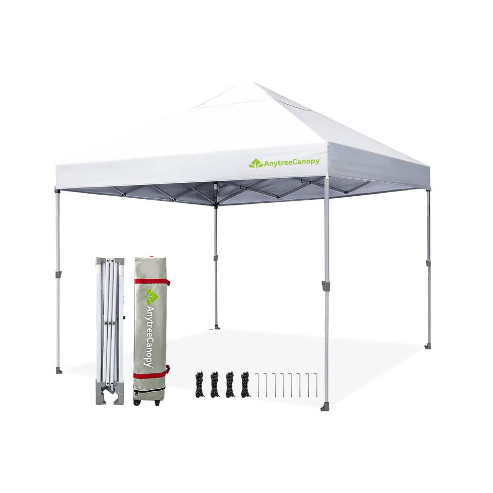 Anytree Anytee-10x10 canopy front view showing sturdy frame for reliable outdoor shade.