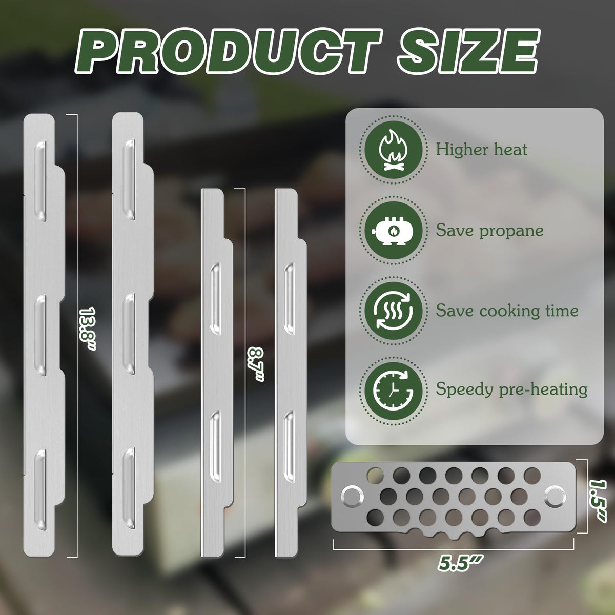Aoanoko 430 stainless steel wind guard closeup shows durable construction