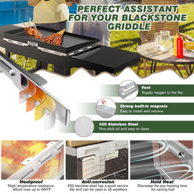 Aoanoko wind guard 36-inch side guards stabilize heat around the grill