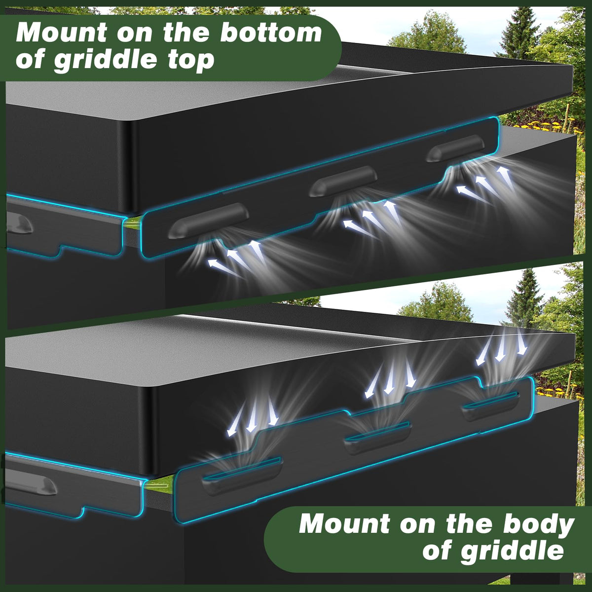Aoanoko compatible wind guards fit most 22-inch griddles and edges