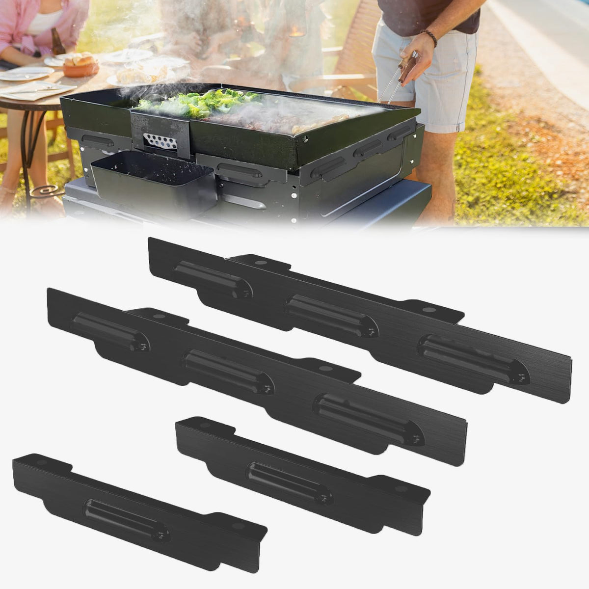 Aoanoko magnetic wind guards assembled on a 22-inch Blackstone griddle for steady flame