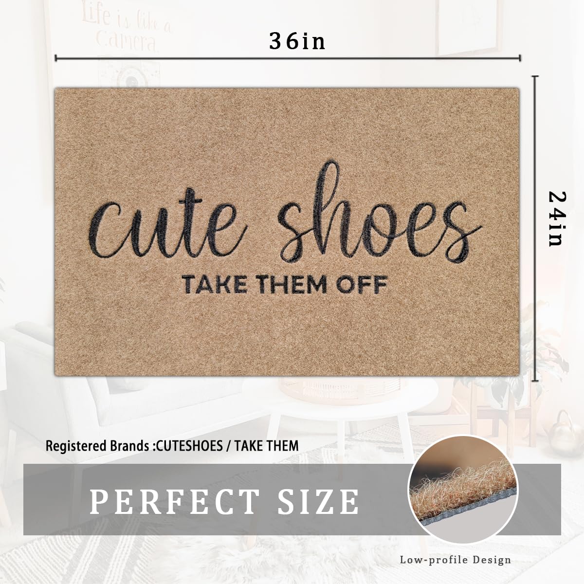AOAOPQ embroidery-detail mat adds friendly charm to entryways.