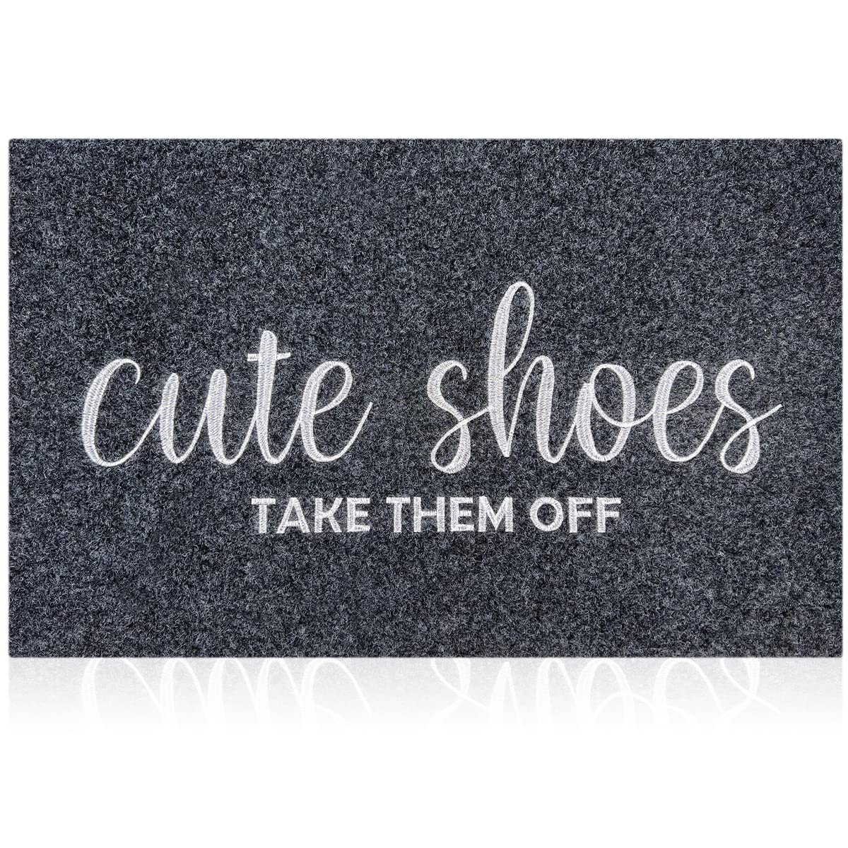 AOAOPQ grey rubber front door doormat welcoming guests with durability