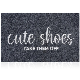 AOAOPQ grey rubber front door doormat welcoming guests with durability
