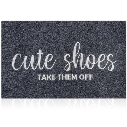 AOAOPQ grey rubber front door doormat welcoming guests with durability