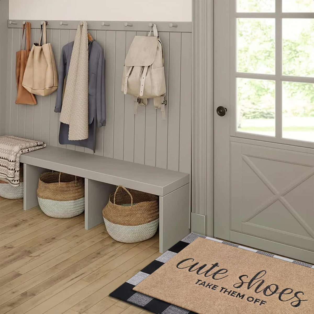 AOAOPQ indoor-outdoor mat suits entryways, patios, and utility spaces.