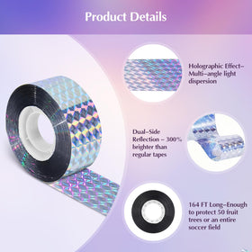 AOBSO Bird Tape adhesive-free hanging lets you install easily on fences.