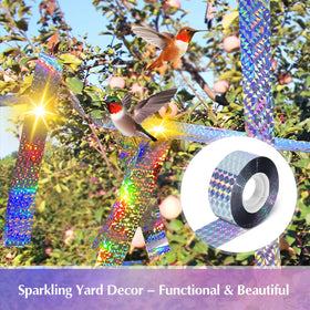 AOBSO Bird Tape 164ft roll provides long-lasting outdoor deterrence under sun.