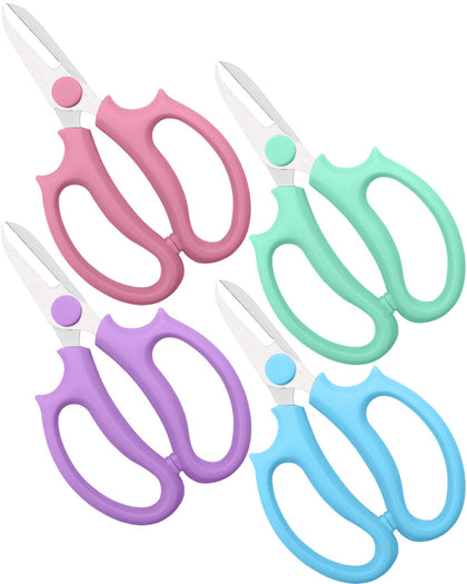 AOBYMIN floral scissors with blue handle for precise floristry cuts