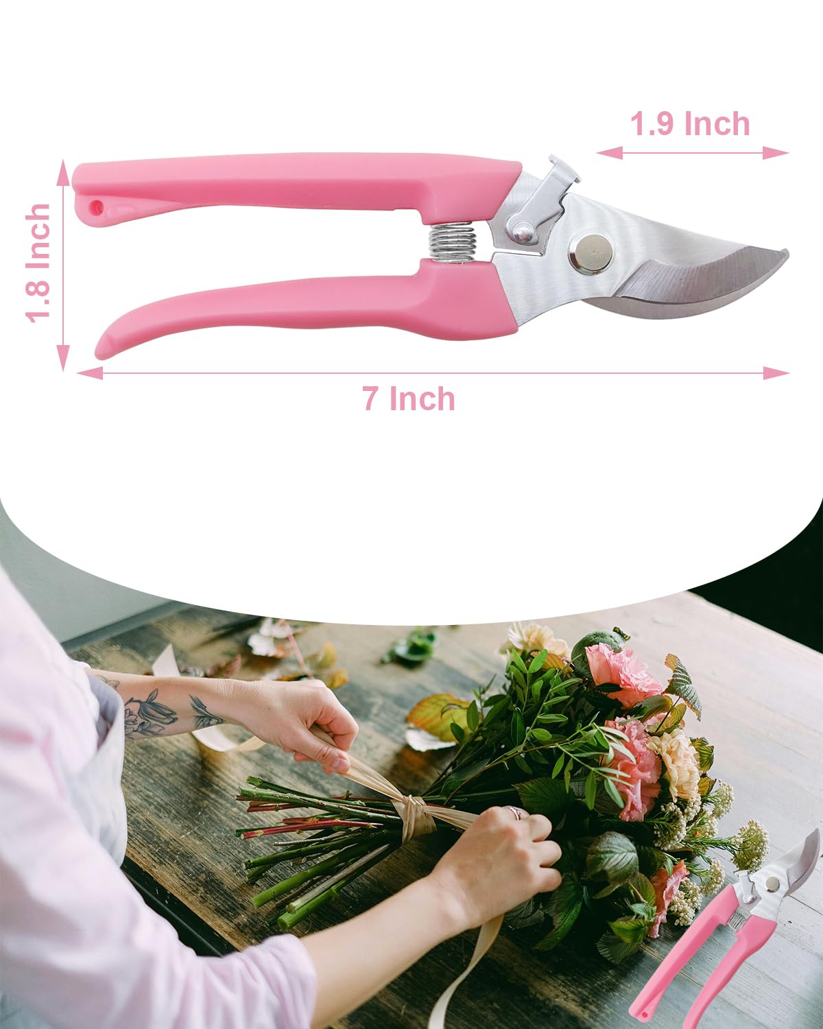 AOBYMIN pruning shears ergonomic handle demonstrating a comfortable grip.