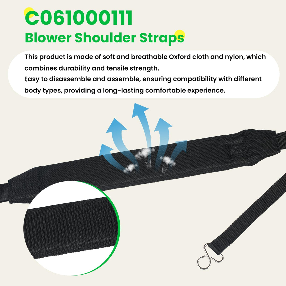 Aocies C061000111 shoulder pads provide soft comfort and reduced shoulder pressure.