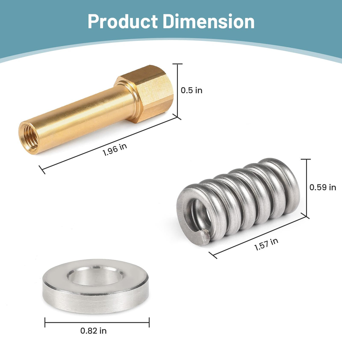 Aocies DEX2400JN brass nut set with spring and washers for quick installation.