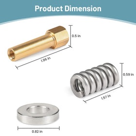 Aocies DEX2400JN brass nut set with spring and washers for quick installation.