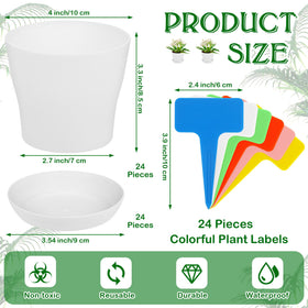 Aodaer 4-inch plastic planter with drainage holes supports healthy roots.