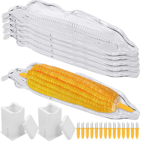 Aodaer corn cob dish transparent tray for mess-free serving