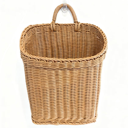 Aodse wall-mounted wicker basket on wall provides space-saving storage and easy access.