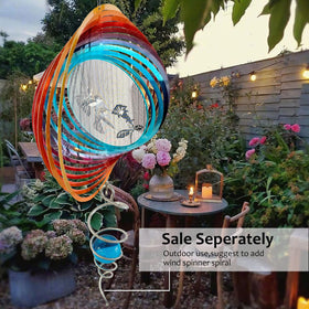 Aoedelyart 3D hummingbird wind spinner garden ornament for year-round charm.
