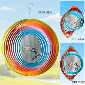 Aoedelyart 3D hummingbird wind spinner versatile for indoor and outdoor spaces.