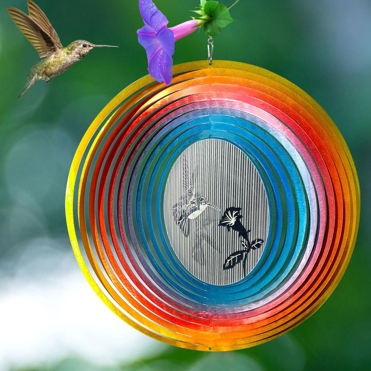 Aoedelyart 3D hummingbird wind spinner kinetic sculpture for lively yards.