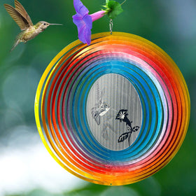 Aoedelyart 3D hummingbird wind spinner kinetic sculpture for lively yards.