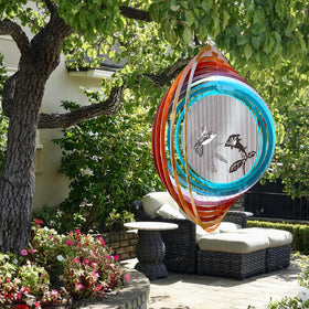 Aoedelyart 3D hummingbird wind spinner side view adds kinetic charm.