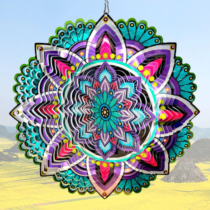 Aoedelyart wind spinner mandala purple star 12inch adds dynamic color to your garden.