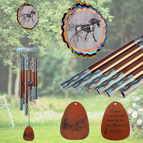 Aoedelyart wind chimes outdoor horse spinner with 3D motion for garden charm