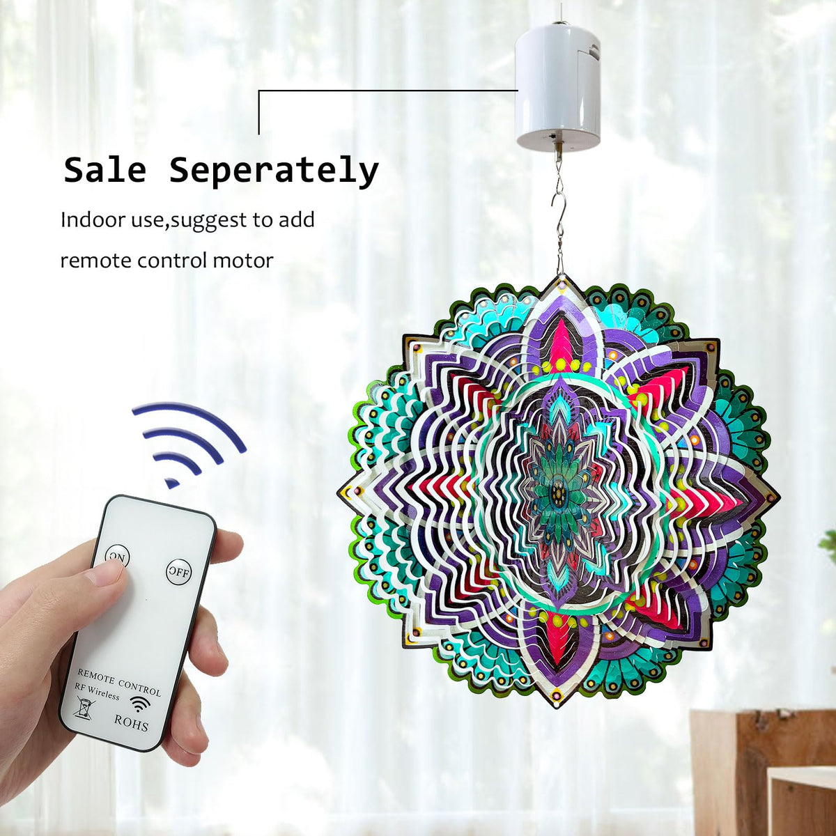 Aoedelyart hanging wind spinner includes swivel hook for easy setup.