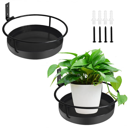 AOEIWUUP wall-mounted plant holder 2-pack on porch showcases space-saving display.