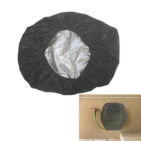 Aogigigio hose cover on a wall-mounted reel protects from sun and rain.