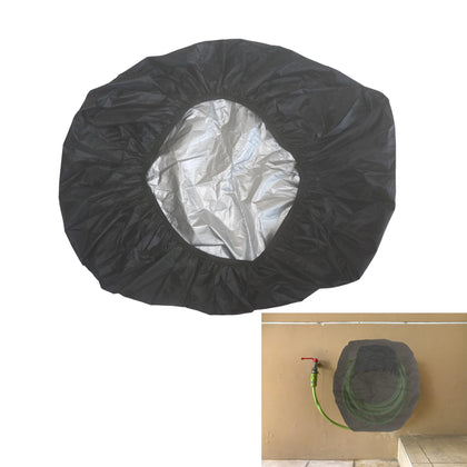 Aogigigio hose cover on a wall-mounted reel protects from sun and rain.