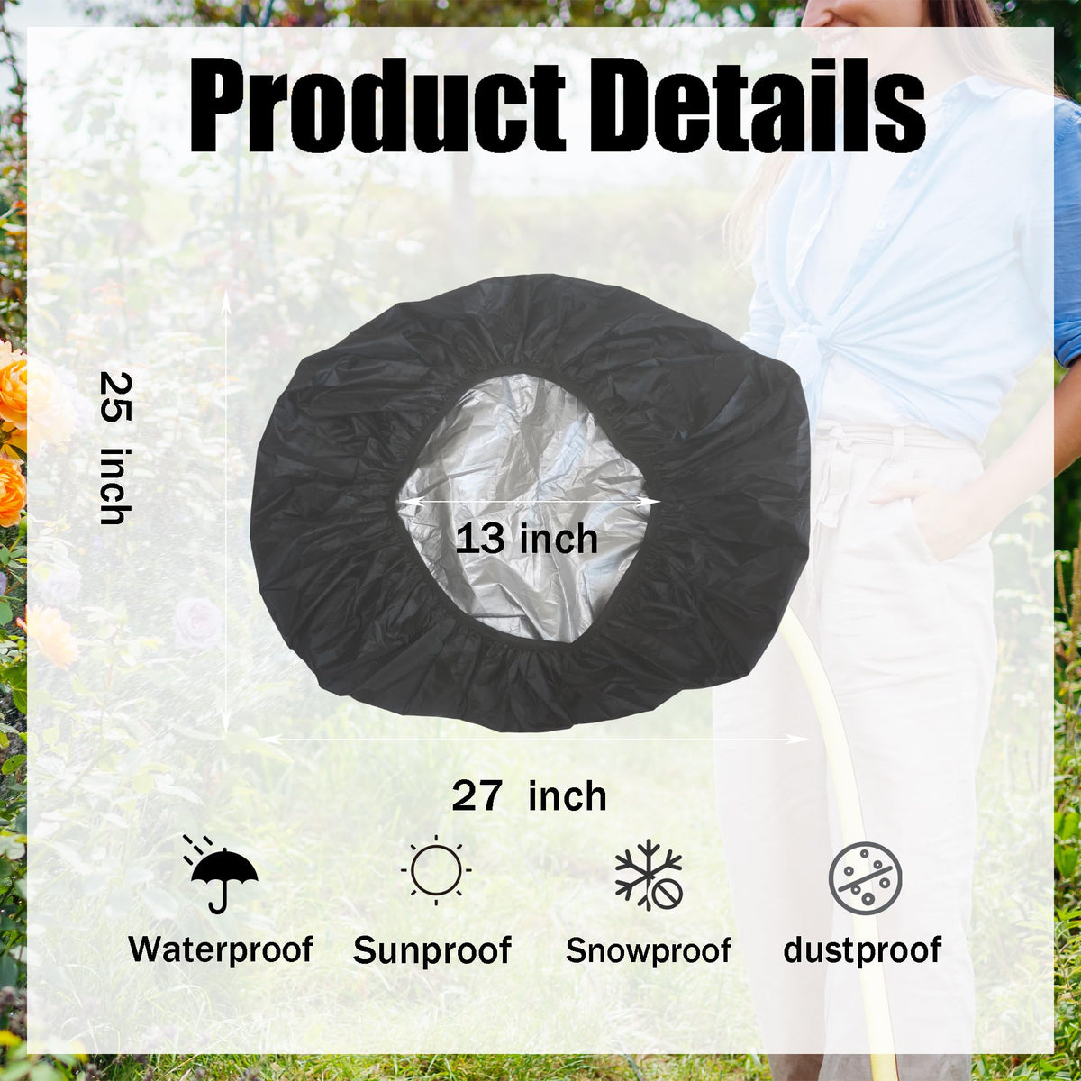 Aogigigio hose cover shields the reel from water and dust in all weather.