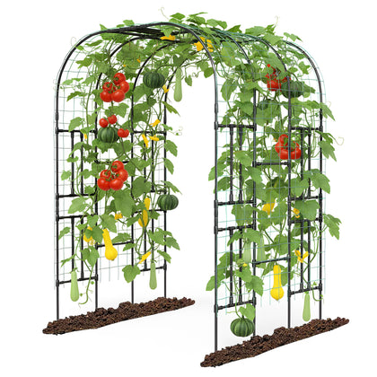 Aohanoi garden arch trellis with dual arches frames a stylish garden entrance.
