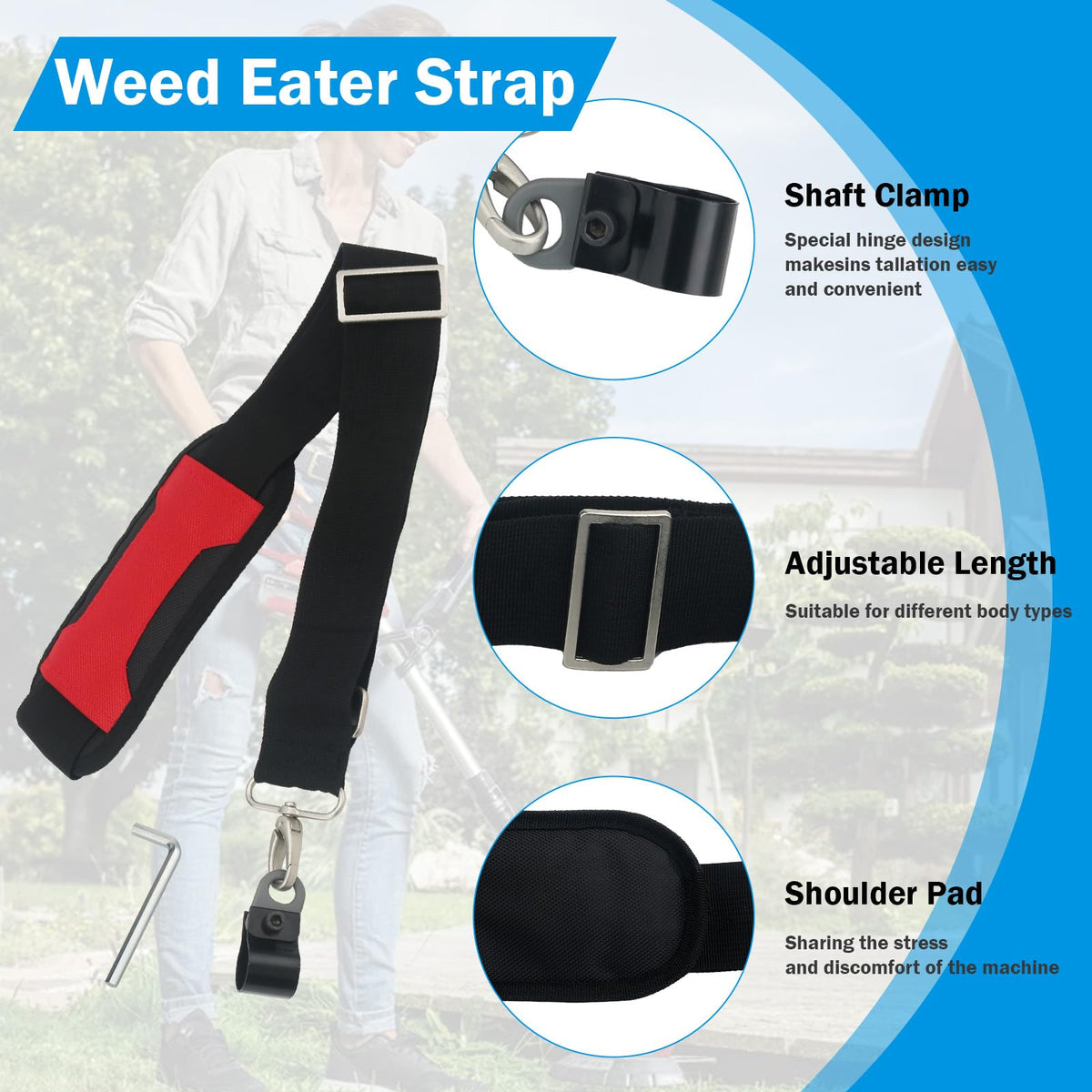 Aoheke ergonomic shoulder pad reduces shoulder strain during long gardening sessions.