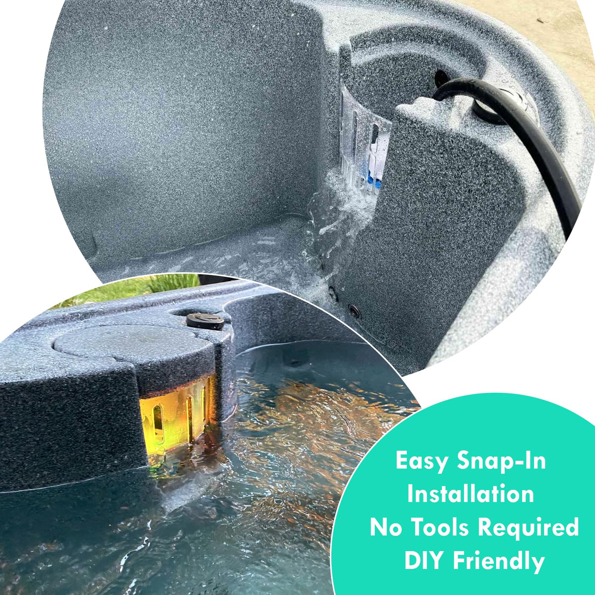 Aoheke 15 elliptical openings shape the spa waterfall effect.