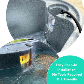 Aoheke 15 elliptical openings shape the spa waterfall effect.
