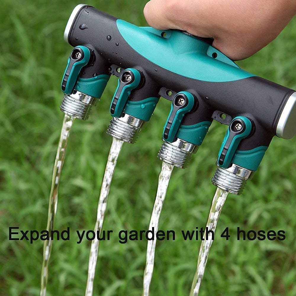 AOHSHKV four-way setup on spigot demonstrating easy installation and optimized water flow
