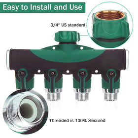 AOHSHKV four-way shut-off valves close-up illustrating precise control for separate hoses