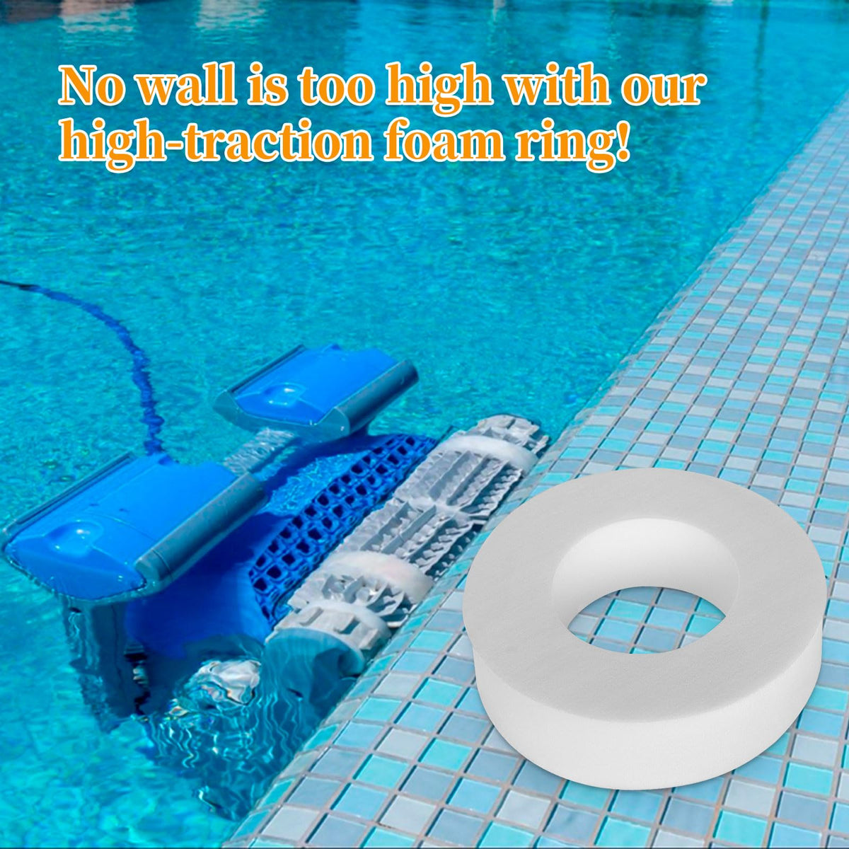 AOIT foam rings side view shows durable construction against pool chemicals.