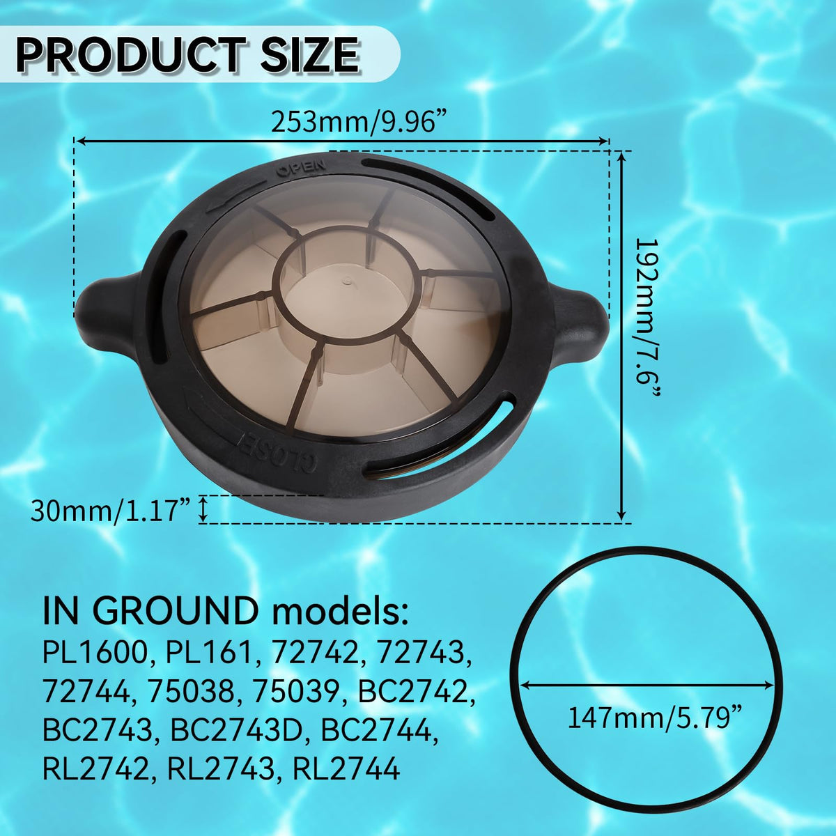 AOIT PL1585 transparent basket cover enabling quick visual inspection without removal