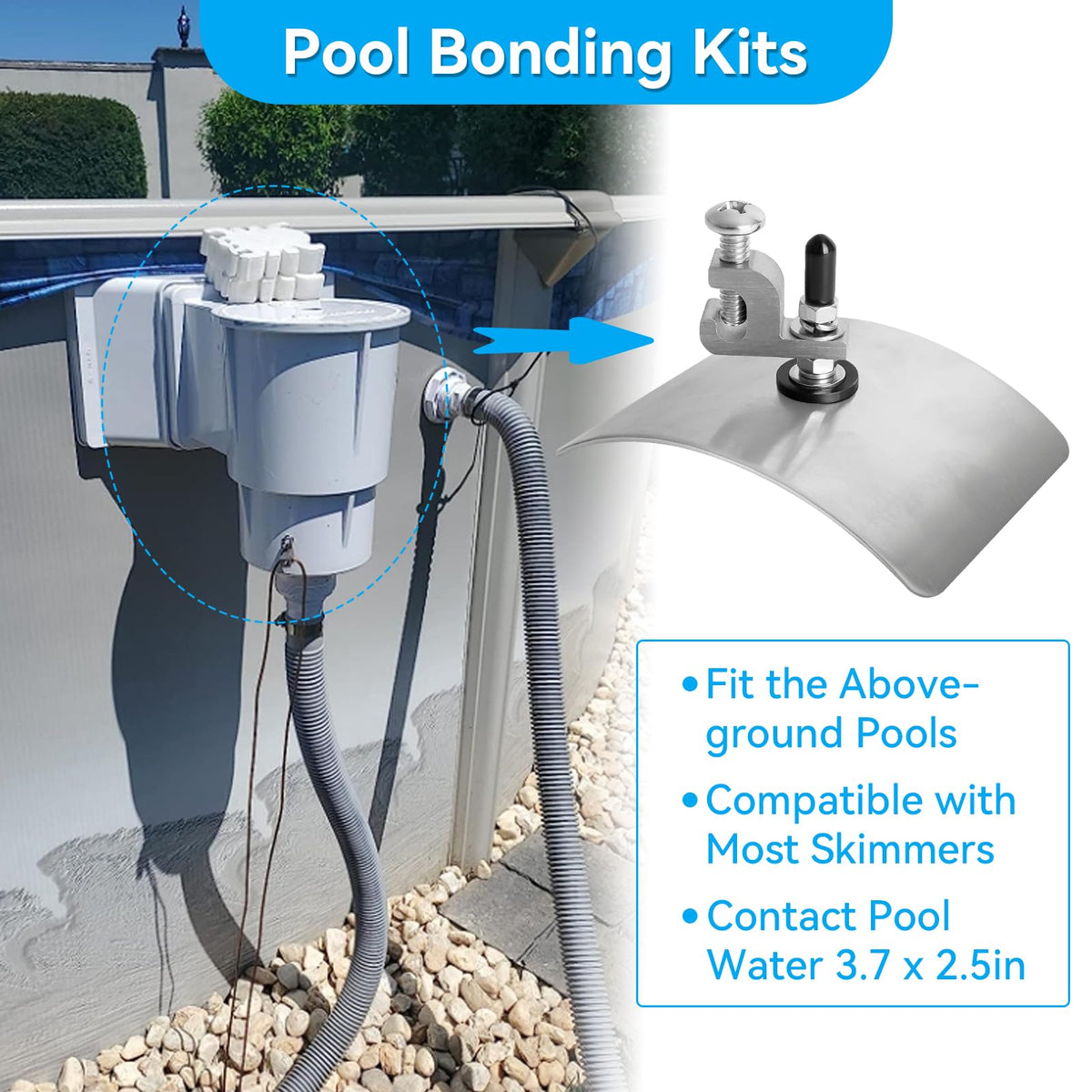 AOIT pool bonding kit curved-design plate fits skimmer